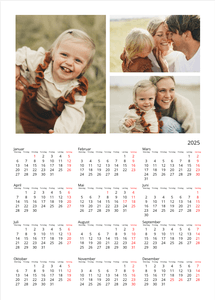 Plakatkalender | Stor | Klassisk hvit