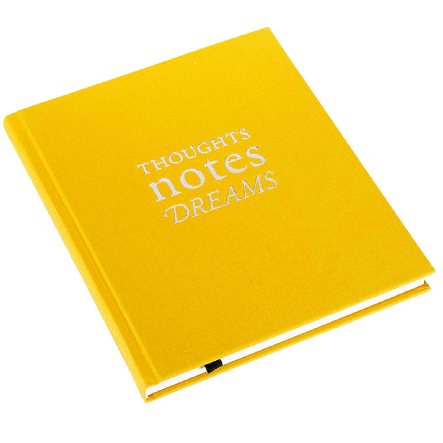 Bilde av Bookbinders Notatbok "Thoughts notes dreams" 17x20 Gul