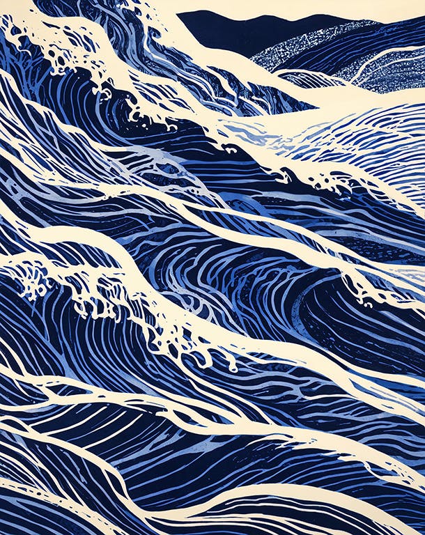 Bilde av Plakat - Indigo Waves